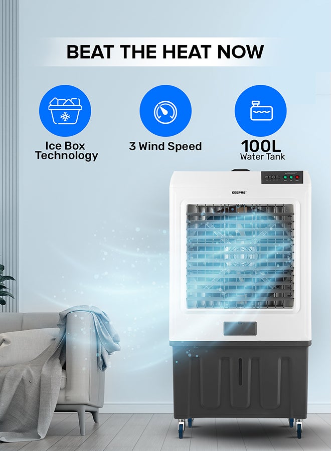جيباس Air Cooler- GAC16019, Equipped with Ice Box Technology, 3 Wind Speed, Left, Right, Up and Down Swing, Ideal for Home and Office 100 L 450 W GAC16019 White & Grey  - Image 3