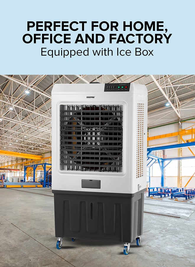 جيباس Air Cooler- GAC16019, Equipped with Ice Box Technology, 3 Wind Speed, Left, Right, Up and Down Swing, Ideal for Home and Office 100 L 450 W GAC16019 White & Grey  - Image 4