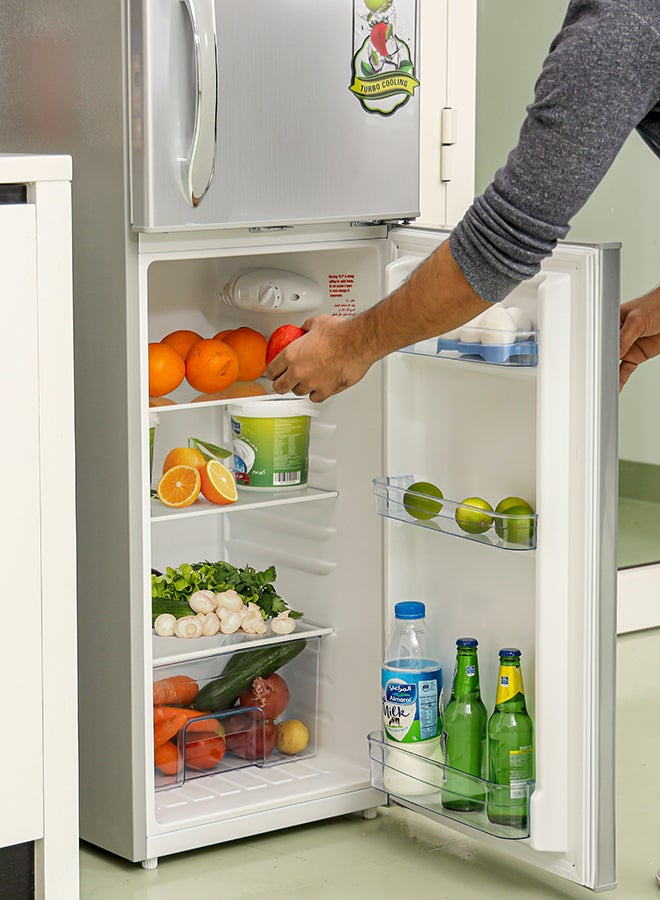 جيباس ثلاجة تبريد مباشر موفرة للطاقة بباب مزدوج مع تبريد أسرع سعة 132 لترًا وقوة 120 وات GRF1857WPN-1 رمادي - Image 3