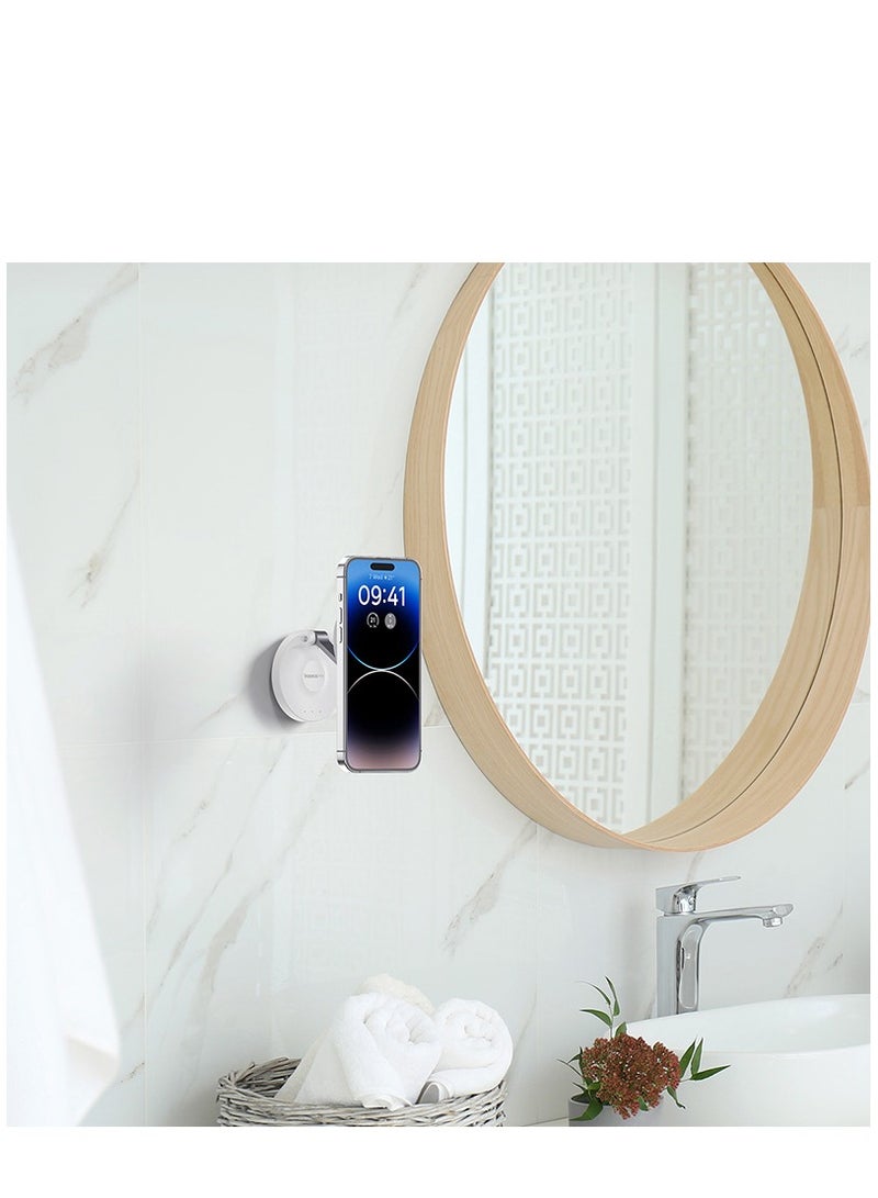 Baseus - MagPro Series Magnetic Foldable Phone Mount Holder 360° Rotatable Adjustable Arm Wall-Mounted Stand For iPhone 15 Plus, 15 Pro Max, Huawei Mate60 Pro, Samsung Galaxy S23, Xiaomi 13 Pro White - Image 1