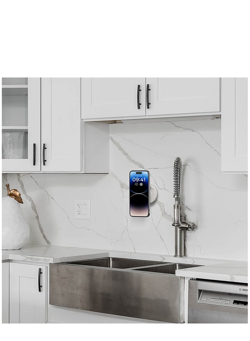 Baseus - MagPro Series Magnetic Foldable Phone Mount Holder 360° Rotatable Adjustable Arm Wall-Mounted Stand For iPhone 15 Plus, 15 Pro Max, Huawei Mate60 Pro, Samsung Galaxy S23, Xiaomi 13 Pro White - Image 1