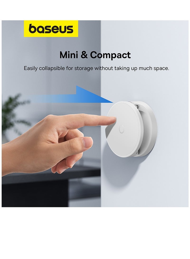 Baseus - MagPro Series Magnetic Foldable Phone Mount Holder 360° Rotatable Adjustable Arm Wall-Mounted Stand For iPhone 15 Plus, 15 Pro Max, Huawei Mate60 Pro, Samsung Galaxy S23, Xiaomi 13 Pro White - Image 1