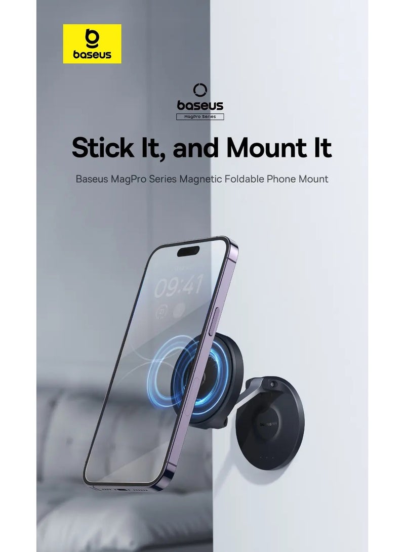 Baseus MagPro Series Magnetic Foldable Phone Mount Holder 360° Rotatable Adjustable Arm Wall-Mounted Stand For iPhone 15 Plus, 15 Pro Max, Huawei Mate60 Pro, Samsung Galaxy S23, Xiaomi 13 Pro Black - Image 2
