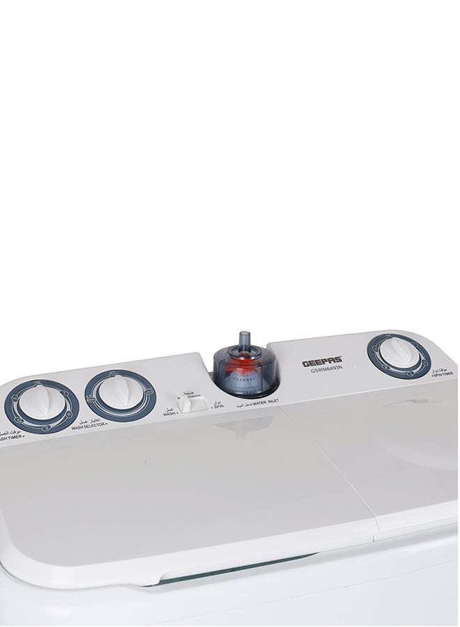 GEEPAS - Semi Automatic Top Load Washing Machine With Durable Body 7 kg 670 W GSWM6493-1 White - Image 1
