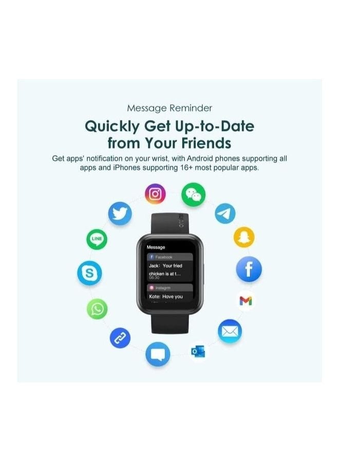 Oraimo - Watch 2 Pro OSW-32 BT Call Quickly Reply Health Monitor Smart Watch Black - Image 1