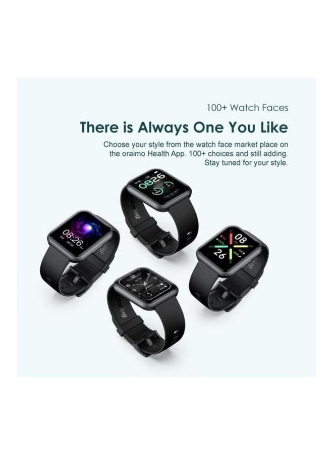 Oraimo - Watch 2 Pro OSW-32 BT Call Quickly Reply Health Monitor Smart Watch Black - Image 1