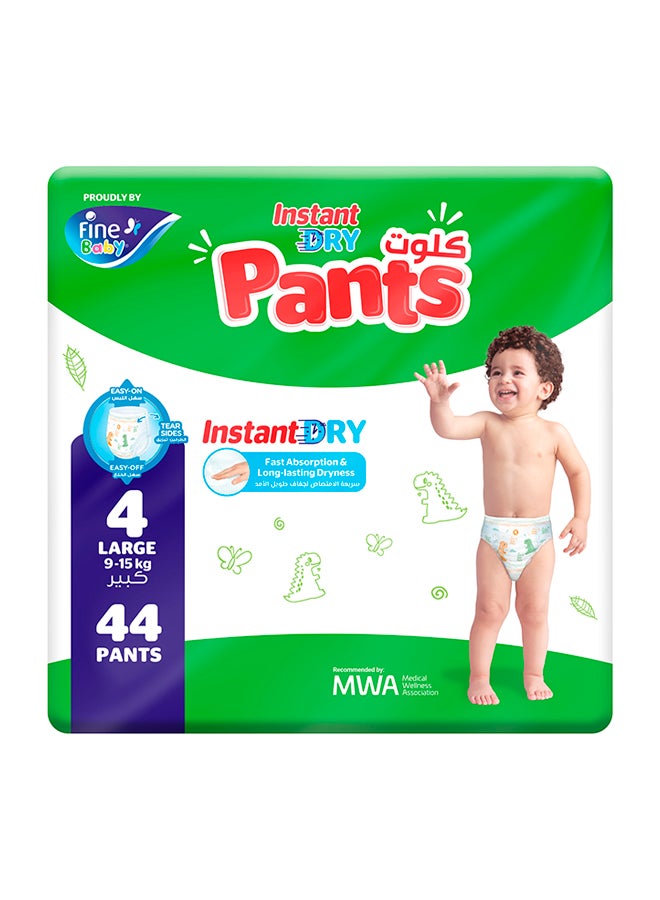 Fine Baby Baby Instant Dry Pants Size 4 Large 9-15kg 44 Diapers