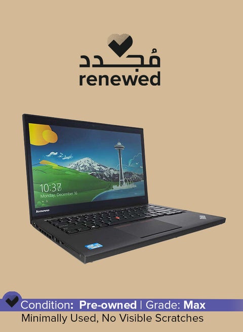 Renewed - ThinkPad T440s Laptop With 14-Inch Screen Display,Intel Core i7/4th Generation/8GB RAM/256GB SSD/Windows 10 English Black