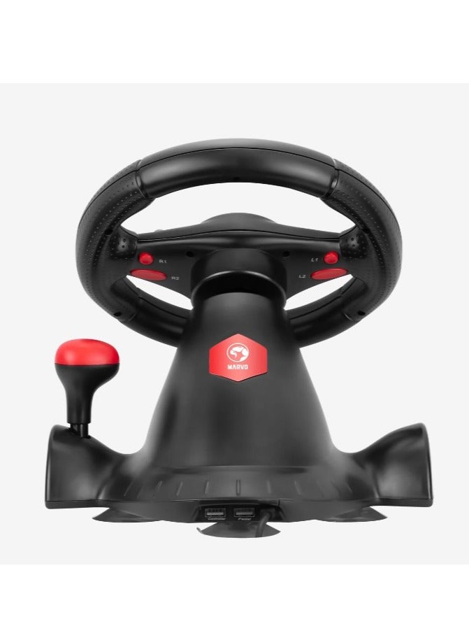 MARVO MARVO GT-903 Gaming Racing Wheel with 7 in 1 Wide Compatibility Black  - Image 5