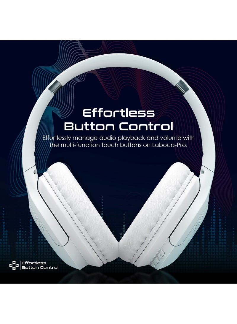 PROMATE - Wireless Headphones HiFidelity OverEar WiredWireless Bluetooth v5.4 Headset with Microphone 24H Playtime 300mAh Battery Foldable Design White White - Image 1