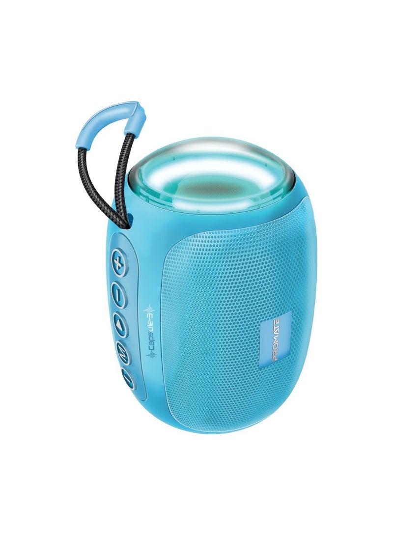 PROMATE - Bluetooth Speaker, Premium 5W True Wireless Portable HD Speaker with LED Lights, Bluetooth v5.3, Long Playtime, AUX, USB Port and TF Card Slot Blue - Image 1