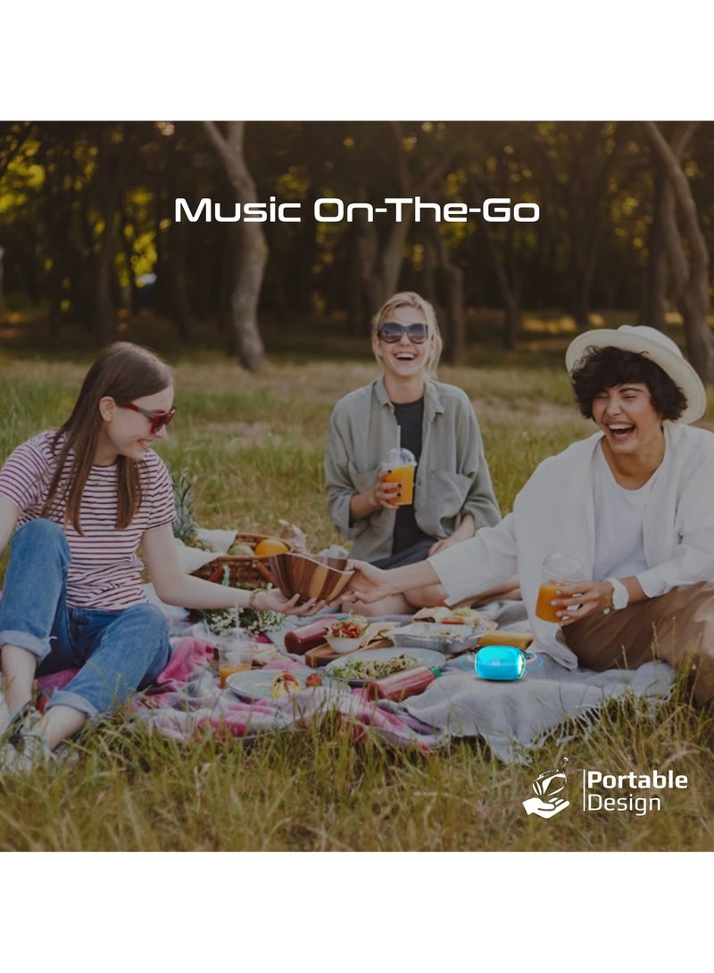 PROMATE - Bluetooth Speaker, Premium 5W True Wireless Portable HD Speaker with LED Lights, Bluetooth v5.3, Long Playtime, AUX, USB Port and TF Card Slot Blue - Image 1