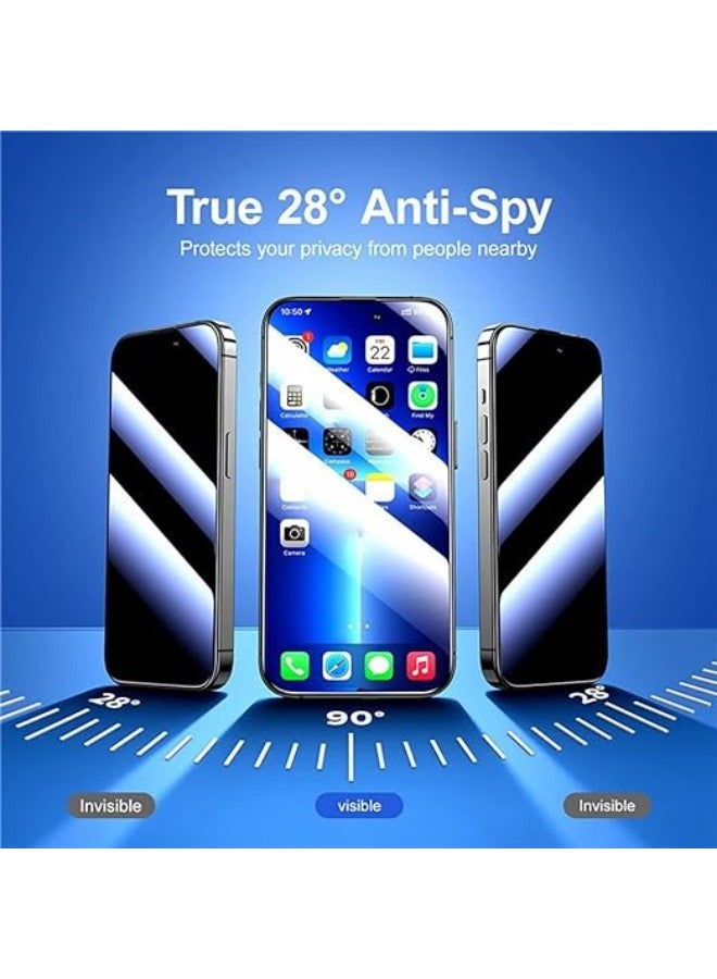 JOYROOM Joyroom JR-PF-P02 Tempered Glass Screen Protector (2.5D Full Screen with Black Edge) for iP 14 Pro 6.1" (Privacy) Clear  - Image 3