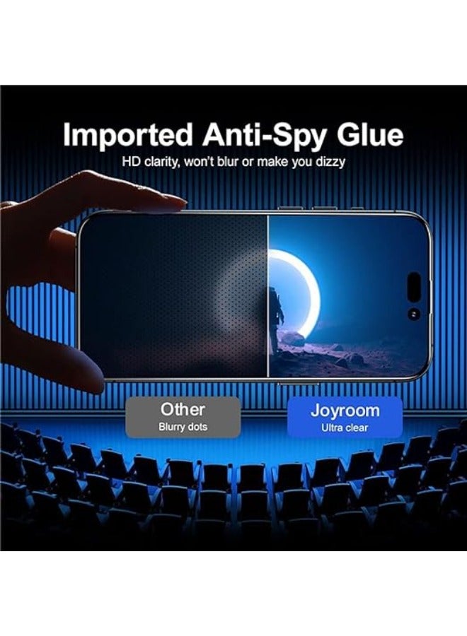 JOYROOM Joyroom JR-PF-P02 Tempered Glass Screen Protector (2.5D Full Screen with Black Edge) for iP 14 Pro 6.1" (Privacy) Clear  - Image 4