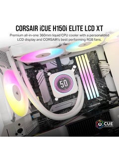 CORSAIR iCUE H150i Elite LCD XT Liquid CPU Cooler - IPS LCD Screen - Three AF120 RGB Elite Fans - 360Mm Radiator - Fits Intel® LGA 1700, AMD® AM5, And More - Included iCUE Commander Core  - Image 3