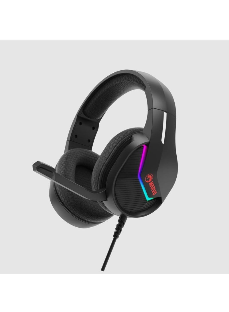MARVO MARVO H8618 BK USB Wired Gaming Headset Black  - Image 1