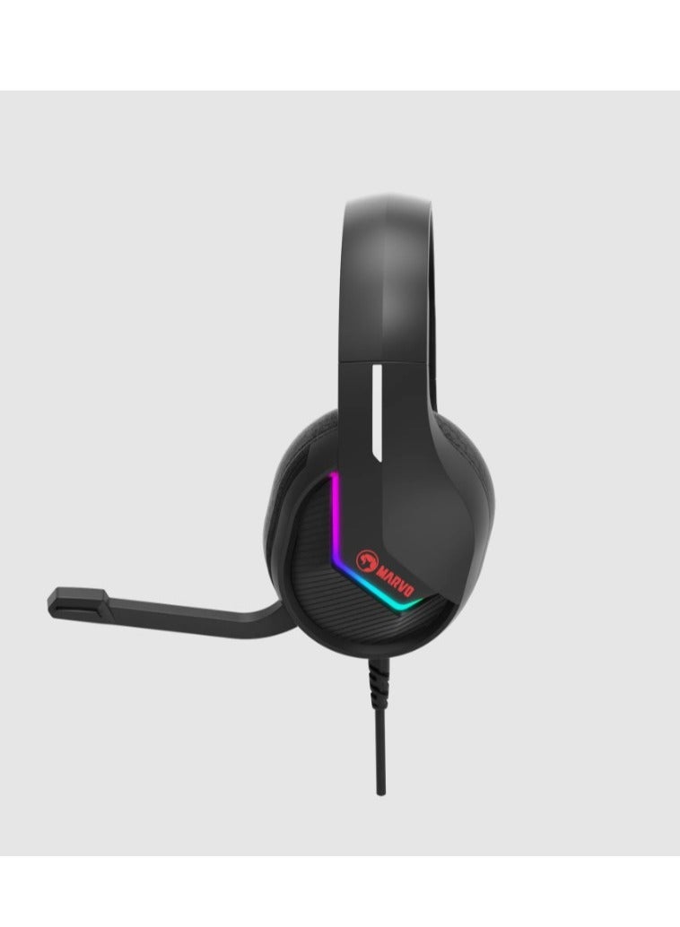 MARVO MARVO H8618 BK USB Wired Gaming Headset Black  - Image 4