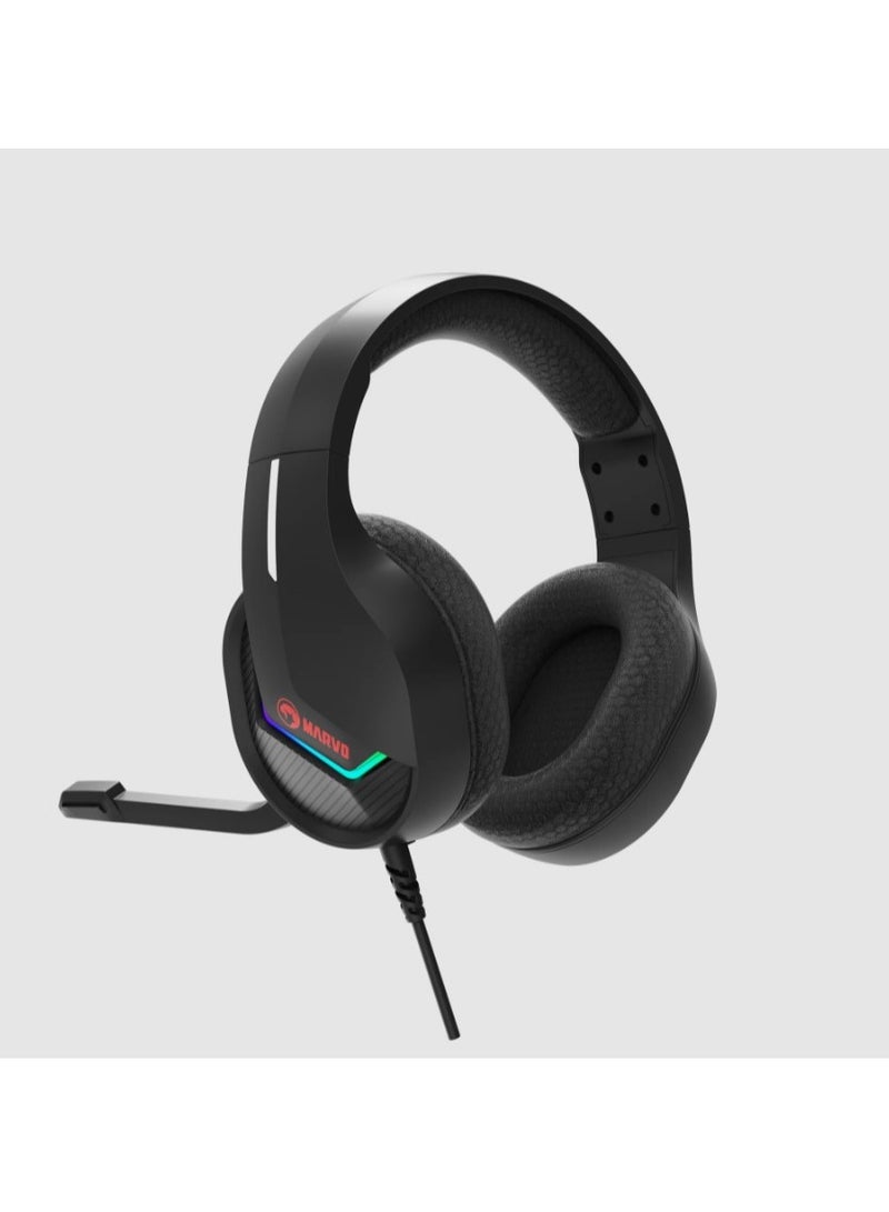 MARVO MARVO H8618 BK USB Wired Gaming Headset Black  - Image 2