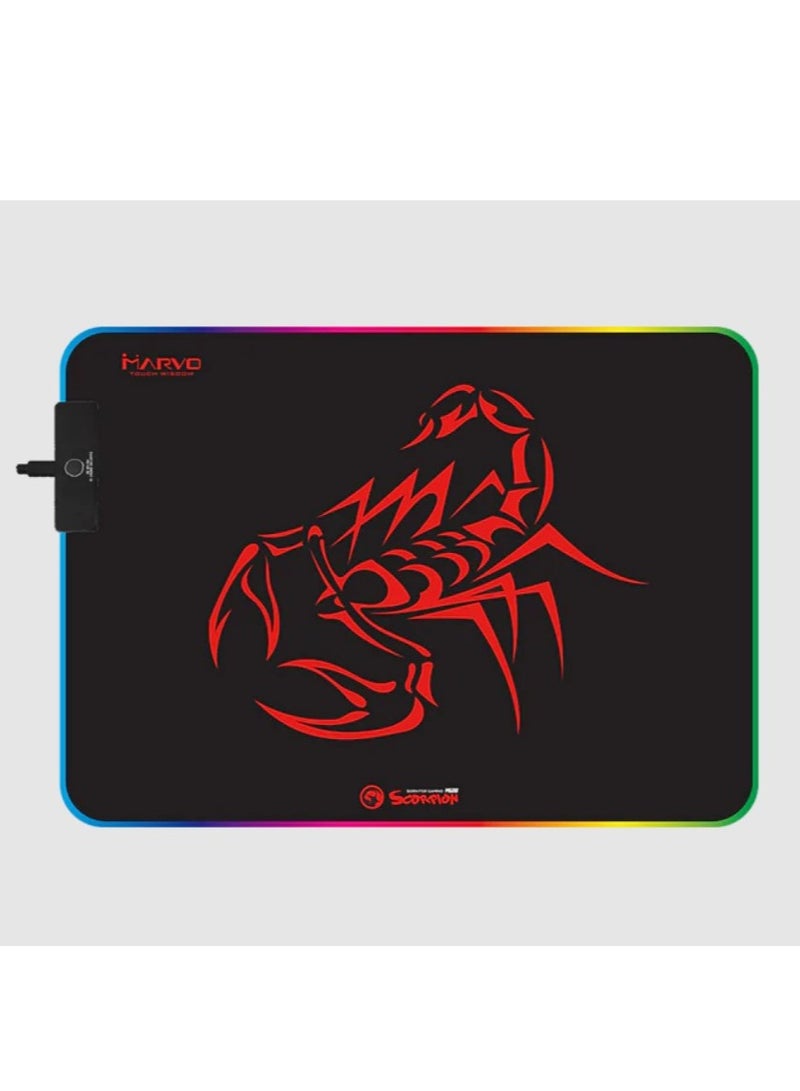 MARVO MG08 USB Gaming Mousepad with 3 RGB Effects Black - Image 1
