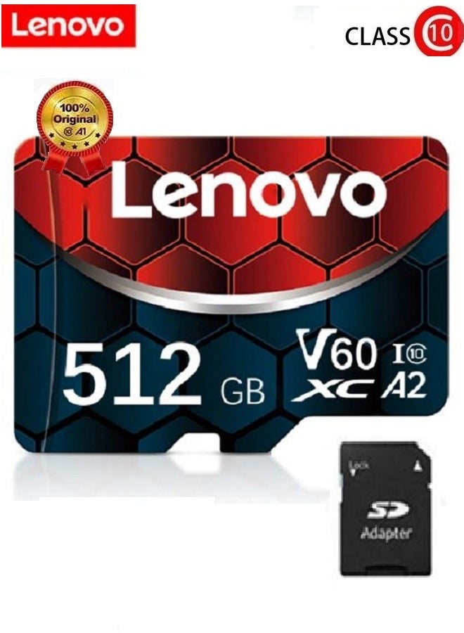 Lenovo V60 Ultra Fast Speed Micro SD Memory Card XC A2 Class 10 Micro TF Flash SDCS2 100Mb/s Reading With SD Card Adapter 512 GB - Image 1