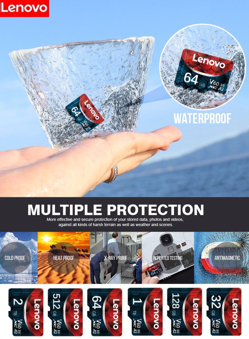 Lenovo V60 Ultra Fast Speed Micro SD Memory Card XC A2 Class 10 Micro TF Flash SDCS2 100Mb/s Reading With SD Card Adapter 512 GB - Image 4