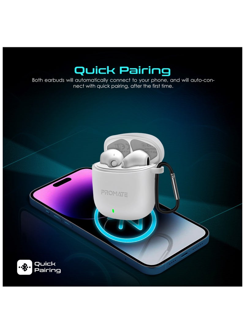 Wireless Earbuds, In-Ear Bluetooth v5.3 with ENC Noise Reduction, 30-hour Playback Time, Intelligent Touch Controls and 300mAh Charging Case White