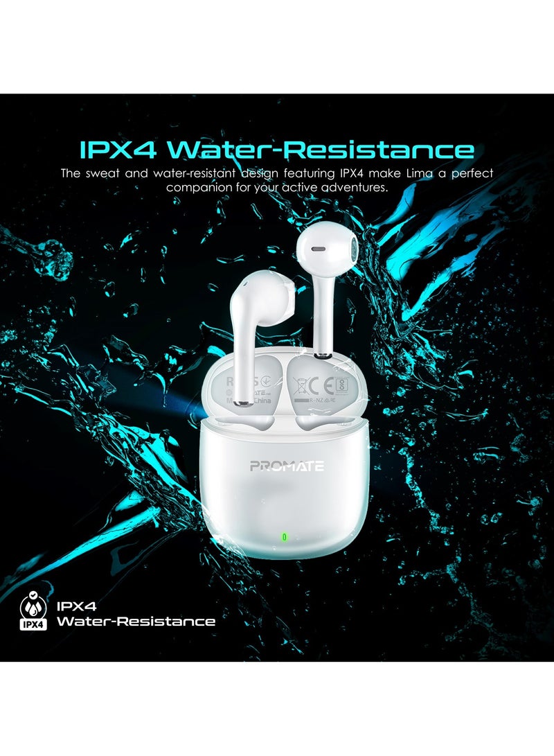 Wireless Earbuds, In-Ear Bluetooth v5.3 with ENC Noise Reduction, 30-hour Playback Time, Intelligent Touch Controls and 300mAh Charging Case White