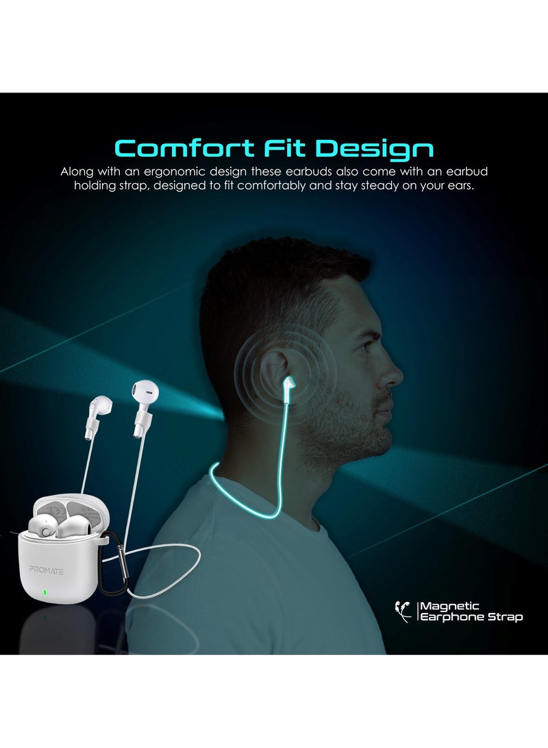Wireless Earbuds, In-Ear Bluetooth v5.3 with ENC Noise Reduction, 30-hour Playback Time, Intelligent Touch Controls and 300mAh Charging Case White