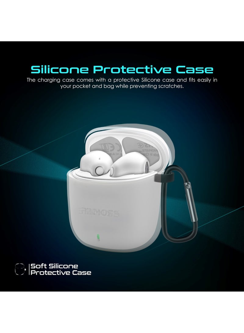 Wireless Earbuds, In-Ear Bluetooth v5.3 with ENC Noise Reduction, 30-hour Playback Time, Intelligent Touch Controls and 300mAh Charging Case White