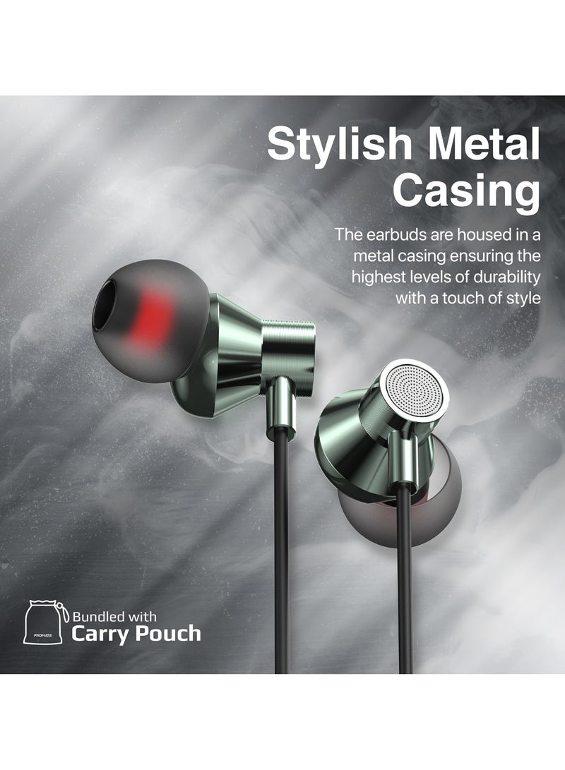 PROMATE - Earphones with USB-C Connector, Wired Earbuds with Microphone, Call Function, Anti-Tangle Wire and Volume Control Grey - Image 1