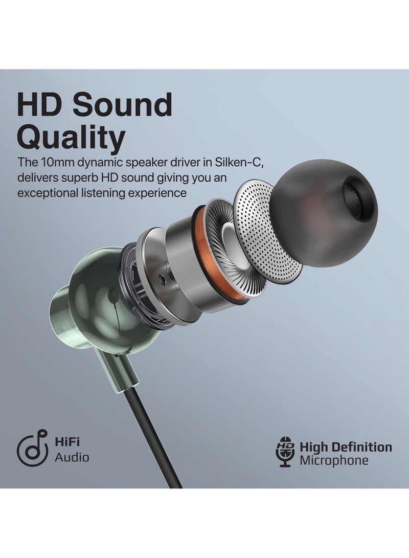 PROMATE - Earphones with USB-C Connector, Wired Earbuds with Microphone, Call Function, Anti-Tangle Wire and Volume Control Grey - Image 1