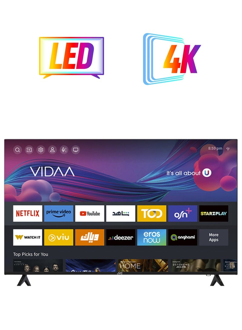 جي في سي تلفزيون ذكي 58 بوصة بدقة 4K UHD بدون حواف مدعوم من VIDAA LT-58N786VV أسود LT-58N786VV  - Image 1