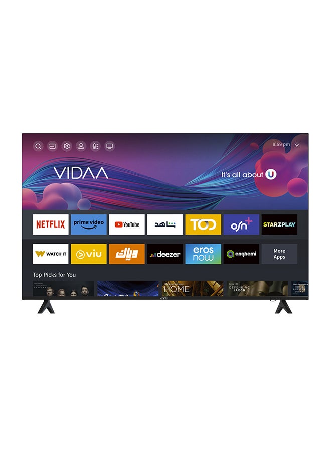 JVC 58 Inch Edgeless 4K UHD VIDAA Smart TV With Voice Remote, Bluetooth And Dolby Audio LT-58N786VV Black - Image 1
