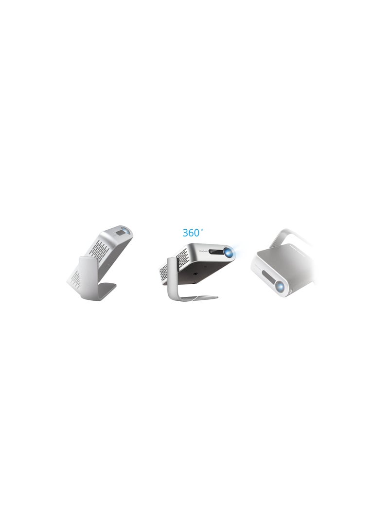 فيوسونيك - ViewSonic M1+_G2 Smart LED Portable Projector 360° Smart stand with Harman KardonSpeakers, 30,000-hour lifespan M1+_G2 Silver - Image 1