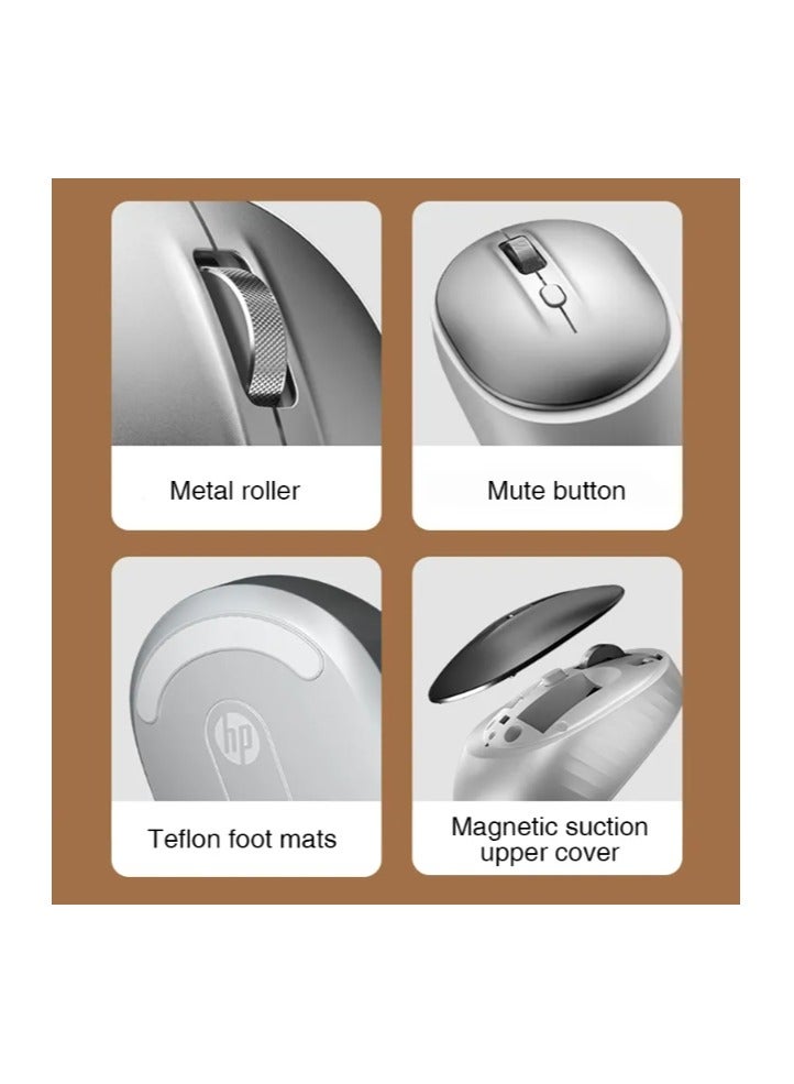 HP - Wireless Bluetooth Mouse M231 Mute Dual Mode 800-1600DPI Mice Bluetooth/2.4G Wireless Mouse Ultra Long Lasting Compatible with All Devices Milk Tea - Image 1