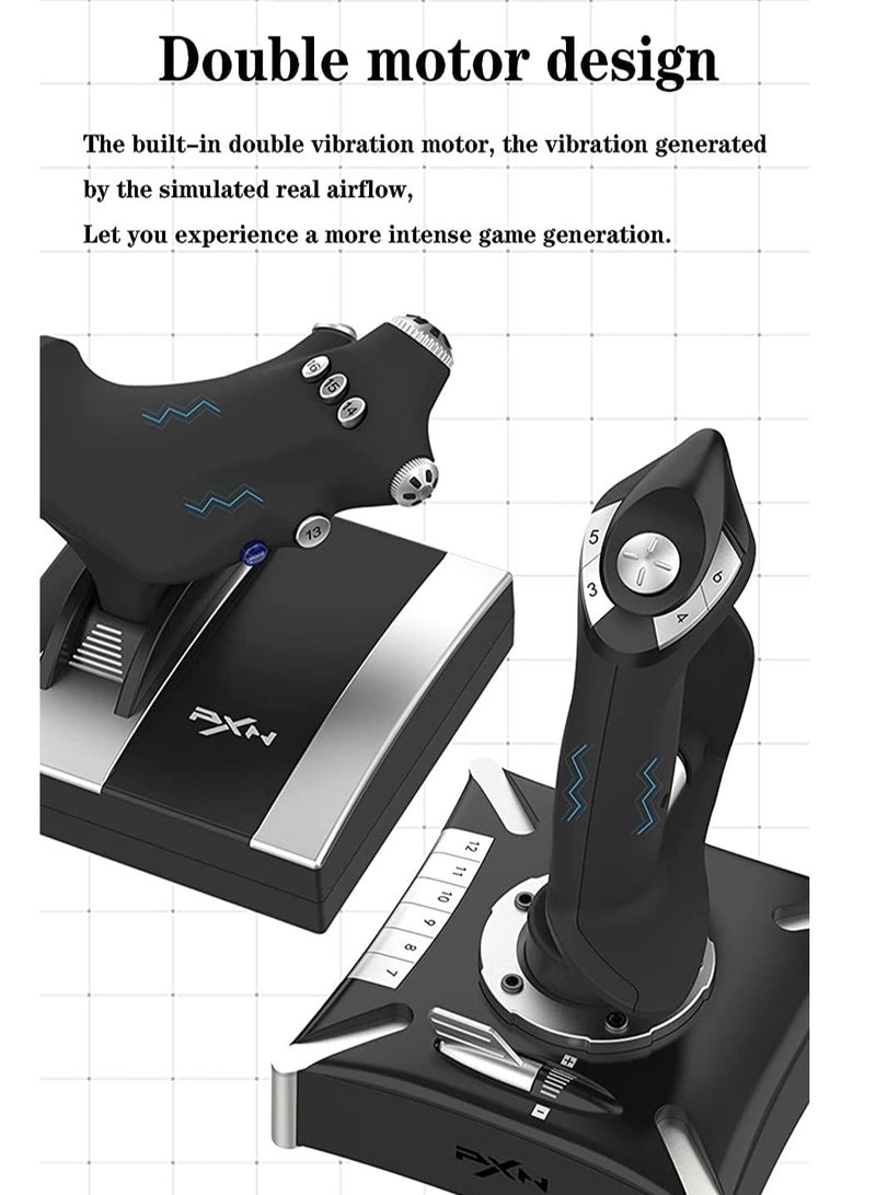 PXN - 2119 Pro - Controller with Vibration Flight Simulator Stick for PS4/XBOX ONE Windows XP/VISTA/7/8/10(NOT Compatible with Mac Systems - Image 1