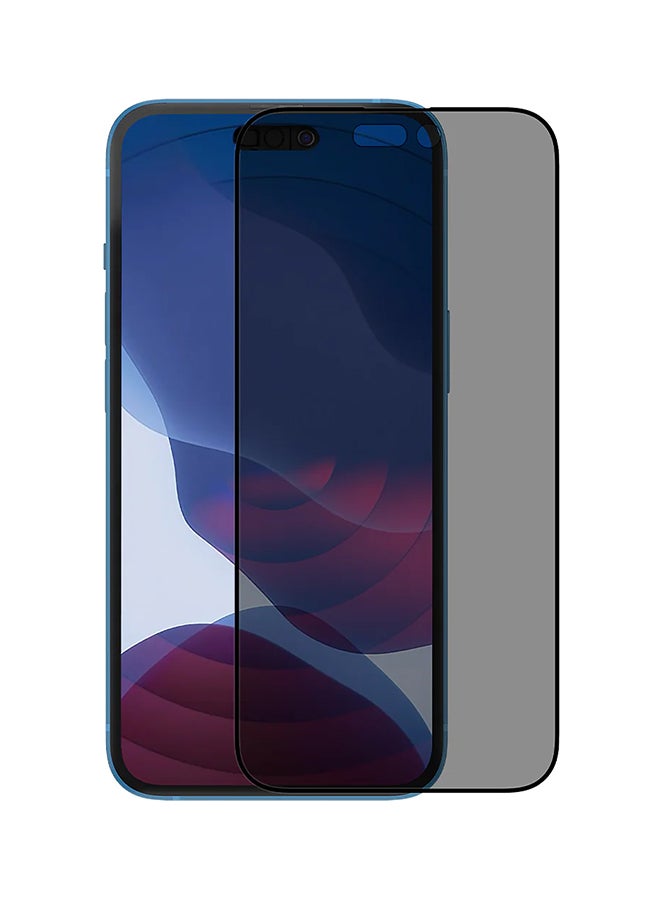 بايكرون واقي شاشة فاخر من الزجاج المقوى لهاتف iPhone 14 Pro Max مقاس 6.7 بوصة مع تغطية من الحافة إلى الحافة وحماية ضد البكتيريا للخصوصية أسود - Image 3