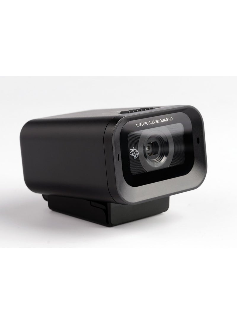 porodo - Gaming 2K 30fps Auto Focus Web Cam With In-Built Mic And Tripod - Black - Image 1