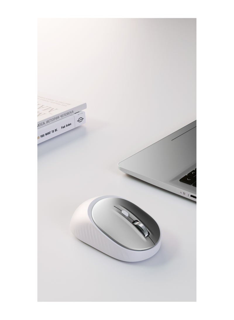 HP - Wireless Bluetooth Mouse M231 Mute Dual Mode 800-1600DPI Mice Bluetooth/2.4G Wireless Mouse Ultra Long Lasting Compatible with All Devices White/Silver - Image 1
