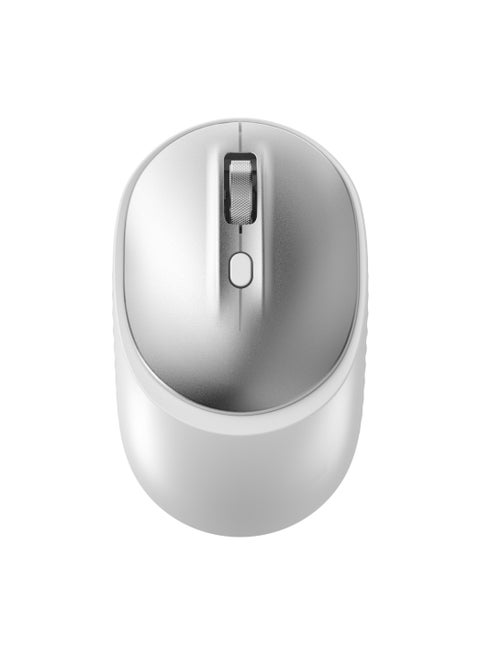 Wireless Bluetooth Mouse M231 Mute Dual Mode 800-1600DPI Mice Bluetooth/2.4G Wireless Mouse Ultra Long Lasting Compatible with All Devices White/Silver