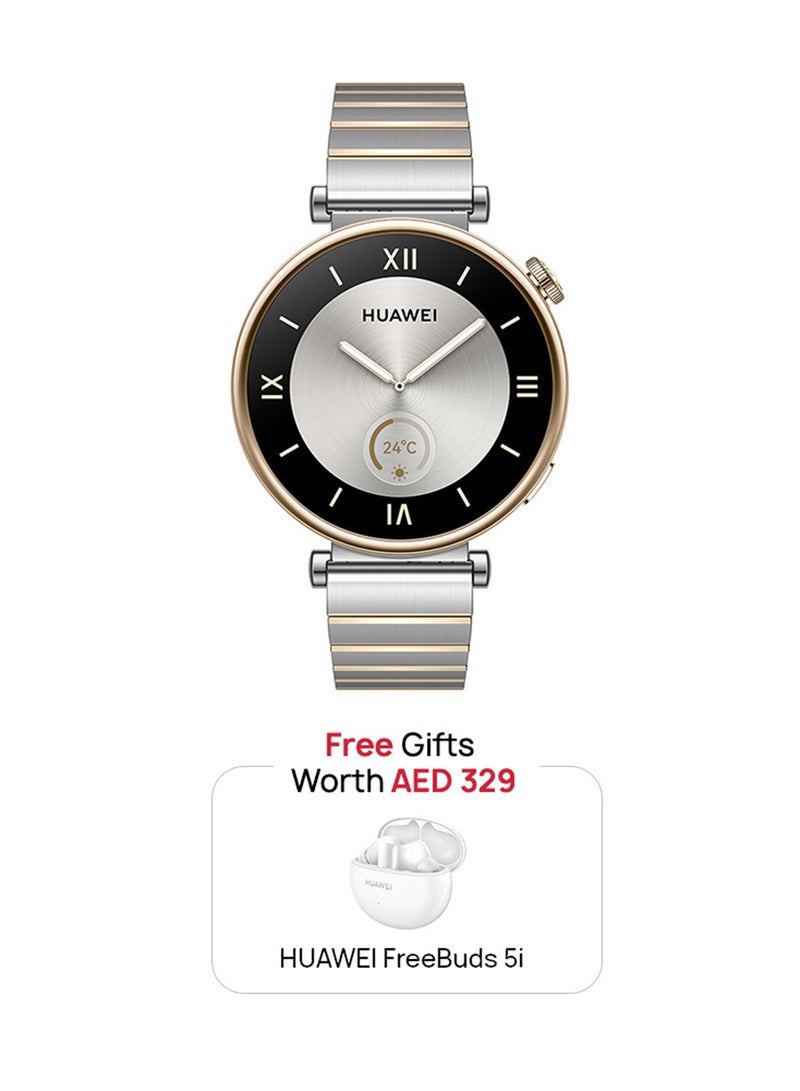 HUAWEI Watch GT 4 41Mm Smart Watch, Science-based Calorie Management, Pulse Wave Arrhythmia Analysis, TruSeen 5.5+ Heart Rate Monitor, Compatible With Andriod And iOS + Freebuds 5i Grey - Image 1