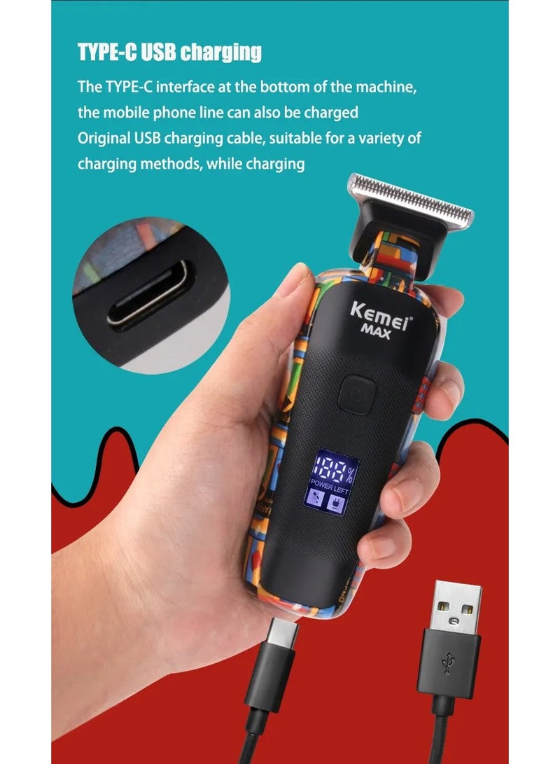 Kemei - KM-MAX5090 Professional Cordless Electric Hair Clipper For Men With LCD Screen, Rechargeable Barber And Beard Trimmer (Saudi Version) - Image 1