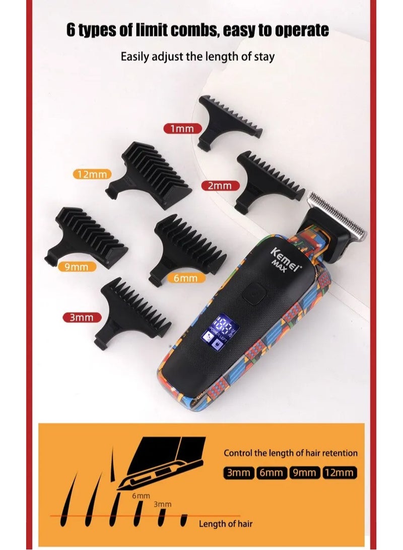 Kemei - KM-MAX5090 Professional Cordless Electric Hair Clipper For Men With LCD Screen, Rechargeable Barber And Beard Trimmer (Saudi Version) - Image 1
