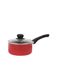 Royalford Royalford 7Pcs Non Stick Aluminum Cookware Set RF11952 Aluminum Body With 3 Layer Non Stick Coating CD Bottom Bakelite Handles with Tempered Glass Lid Red X Large  - Image 5