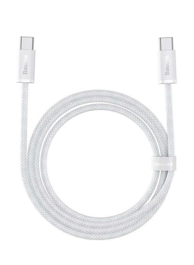 Baseus USB C to USB C Cable 1m, 100W Power Delivery Type-C Cord 5A PD Fast Charger with E-Marker Chip Compatible for iPhone 15/ 15 Pro Max/Plus, MacBook Pro, Chromebook, iPad Pro, Galaxy S23 Ultra/S22 White - Image 1