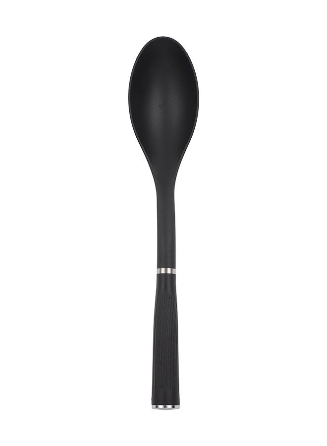 Royalford Nylon Serving Spoon- RF11919 Ideal for Cooking and Serving Main Dish Deep Spoon with Comfortable Handle Perfect for Non-Stick Cookware, Elegant and Lightweight Design Black