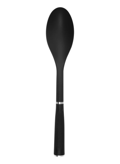 Royalford Nylon Serving Spoon- RF11919 Ideal for Cooking and Serving Main Dish Deep Spoon with Comfortable Handle Perfect for Non-Stick Cookware, Elegant and Lightweight Design Black