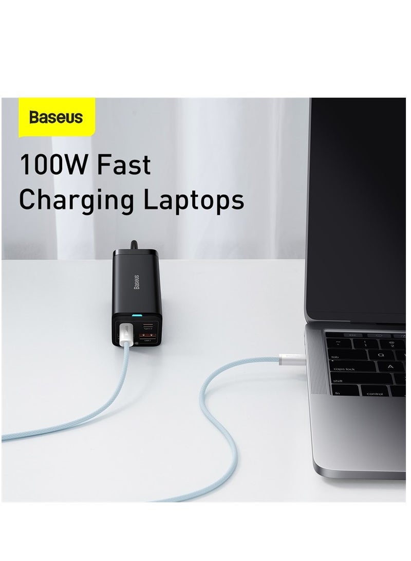 Baseus USB C To USB C Cable 1M, 100W Power Delivery Type-C Cord 5A PD Fast Charger With E-Marker Chip Compatible For iPhone 15/ 15 Pro Max/Plus, MacBook Pro, Chromebook, iPad Pro, Galaxy S23 Ultra/S22 Blue  - Image 2