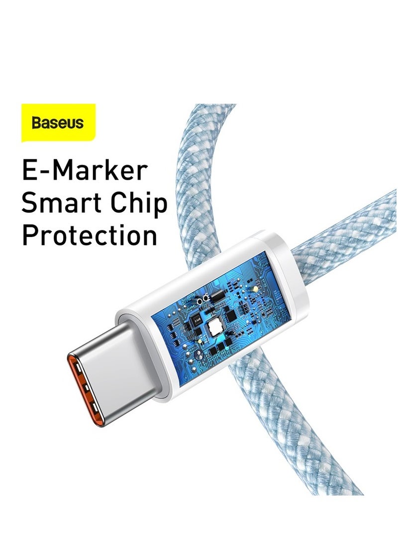 Baseus USB C To USB C Cable 1M, 100W Power Delivery Type-C Cord 5A PD Fast Charger With E-Marker Chip Compatible For iPhone 15/ 15 Pro Max/Plus, MacBook Pro, Chromebook, iPad Pro, Galaxy S23 Ultra/S22 Blue  - Image 3