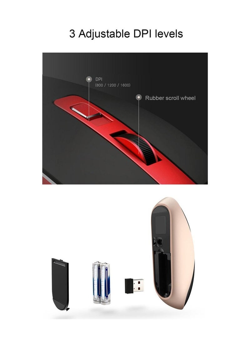 HP S4000 Wireless Mouse 2.4GHz Wireless Silent Portable Silm 1600dpi Laptop Optical Mice Black/RED  - Image 2